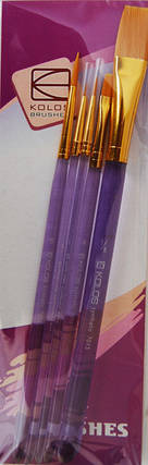 Набір пензлів 7013, синтетика кругла/плоска. 3/2 шт. KOLOS, фото 1