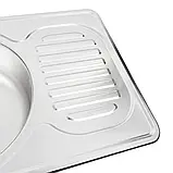 Кухонна мийка Рlatinum ДЕКОР 6745 з нержавіючої сталі 0,8 мм, 67x45 см, Асиметрична (000007030), фото 4