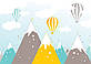 Фотошпалери для хлопчика фото 368 x 254 см Дитячі - Повітряні кулі над горами (13734P8) Найкраща якість, фото 2