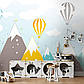 Фотошпалери для хлопчика фото 368 x 254 см Дитячі - Повітряні кулі над горами (13734P8) Найкраща якість, фото 7