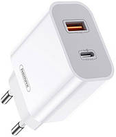 Сетевое зарядное устройство USB Remax Surie Series PD QC Fast Charger RP-U68-White 20 Вт белое c