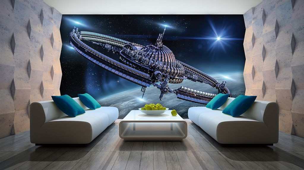 Фотошпалери флізелінові 3D 368x254 Корабель у космосі (2875V8) Найкраща якість, фото 1