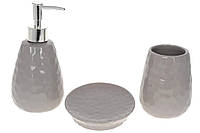 Набір аксесуарів для ванної Bona Di 304-970 3 предмети сірий h