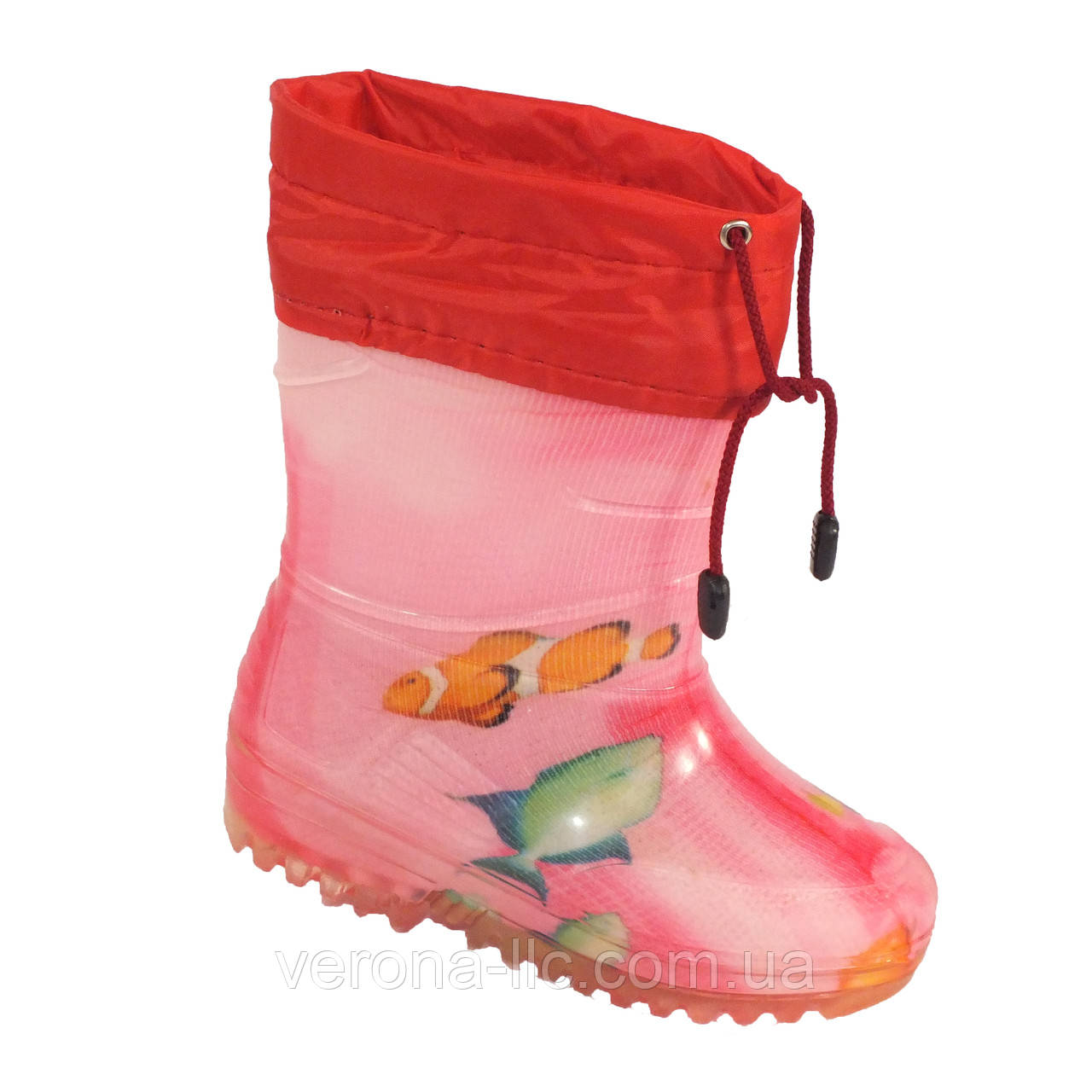 Гумові чоботи дитячі Verona "Рибка на рожевому"