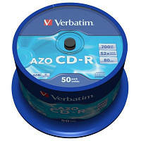 Диск CD Verbatim 700Mb 52x Cake box 50 Crystal AZO (43343) c
