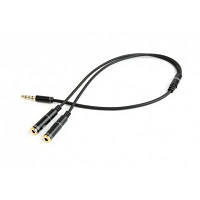 Кабель мультимедийный Jack 3.5mm M to 2 x Jack 3.5mm F (4pin) Cablexpert (CCA-417M) h