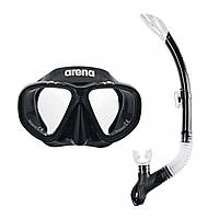 Набір маска і трубка Arena PREMIUM SNORKELING SET чорний Уні OSFM ‎3468336174364