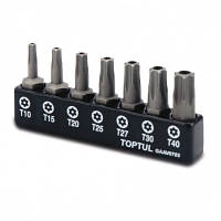 Набор бит Toptul TORX с отверстием 1/4" 7ед. (T10-T40) (GAAV0703) c