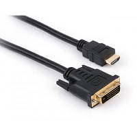 Кабель мультимедийный HDMI to DVI 24+1 1.8m Vinga (VCPHDMIDVI1.8) c