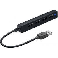 Концентратор Speedlink SNAPPY SLIM USB Hub, 4-Port, USB 2.0, Passive, Black (SL-140000-BK) c