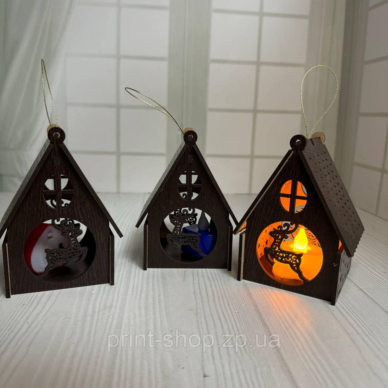 Новорічний підсвічник коричневий "Олень" Розмір:12*8*8 см, фото 1