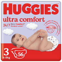 Подгузники Huggies Ultra Comfort 3 (5-9 кг) Jumbo 56 шт (5029053567570) c