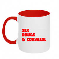 Кружка двухцветная 320ml Sex Drugs s Corvalol