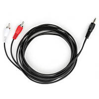 Кабель мультимедийный Jack 3.5mm M to 2xRCA 3 m Vinga (VCPDCJ35MRCA23BK) c