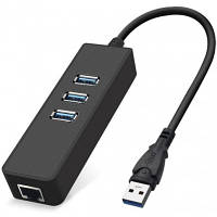 Концентратор Dynamode USB 3.0 Type-A - RJ45 Gigabit Lan, 3*USB 3.0 (USB3.0-Type-A-RJ45-HUB3) c