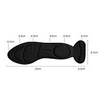 Чорні обрізні устілки м'які для модельного взуття на каблуках. Ортопедичні устілки жіночі для туфель на підборах, фото 3