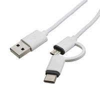 Дата кабель USB 2.0 AM to Micro 5P + Type-C 1.0m Patron (CAB-PN-MIC-TYPE-C-1M) h