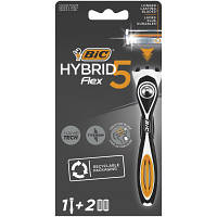 Бритва Bic Flex 5 Hybrid с 2 сменными картриджами (3086123644922) c