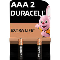 Батарейка Duracell AAA лужні 2 шт. в упаковці (5000394058170 / 81484984) c