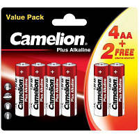 Батарейка Camelion AA LR6 Plus Alkaline * (4+2) (4+2LR6-BP) h