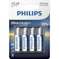 Батарейка Philips AA LR6 Ultra Alkaline * 4 (LR6E4B/10) c