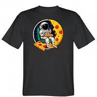 Мужская футболка космонавт ест пиццу