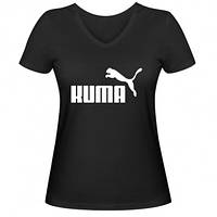 Женская футболка с V-образным вырезом Кума