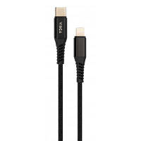 Дата кабель USB-C to Lightning 1.0m 3A 18W nylon braided black Vinga (VCPTCL3ANBK) h