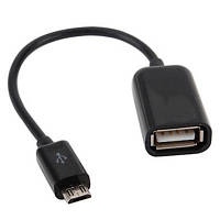 Дата кабель OTG USB 2.0 AF to Micro 5P 0.16m Lapara (LA-UAFM-OTG black) c