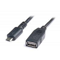 Дата кабель OTG USB 2.0 AF to Micro 5P 0.1m REAL-EL (EL123500014) h