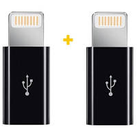 Переходник MicroUSB to Lightning AC-030 2 pcs XoKo (XK-AC030-BK2) c