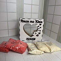 Рамка для пісочної церемонії з 3Д іменами молодят (без піску) пісок окремо