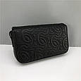 Шкіряний прошитий клатч із популярною застібкою С71-КТ-4245 Чорна, фото 3