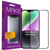 Стекло защитное MAKE Apple iPhone 14 Pro Max (MGF-AI14PM) c