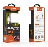 Зарядное устройство LDNIO DL-A2202 220V 2 USB + шнур Iph зарядка для смартфона двойная адаптер блок l