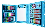 Набір для творчості 208 предметів (blue) дитячий набір для малювання юного художника блакитний кейс валіза h
