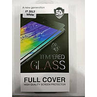 Панель передняя 5D GLASS J7 2017 White black gold на экран для samsung Защитное стекло телефона самсунг l