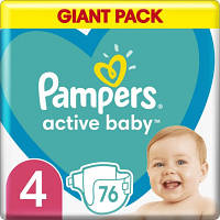 Подгузники Pampers Active Baby Maxi Размер 4 (9-14 кг) 76 шт (8001090949615) c