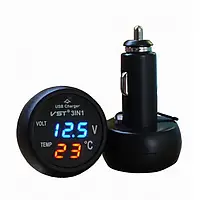 Часы автомобильные в прикуриватель VST 706-5 многофункциональные электронные термометр вольтметр автомочасы h
