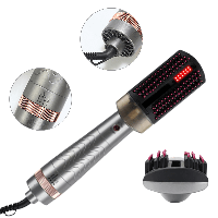 Расческа фен Hair Steam Brush infrared+spray hotaircomb 3в1 стайлер щетка для выравнивания укладки волос l