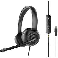 Наушники Speedlink METIS USB Stereo Headset 3.5mm Jack with USB Soundcard Black (SL-870007-BK) c