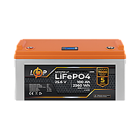 Аккумулятор LP LiFePO4 25,6V - 100 Ah (2560Wh) (BMS 80A/40А) пластик LCD h