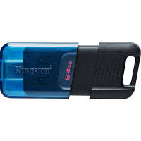 USB флеш наель Kingston 64GB DataTraveler 80 M USB-C 3.2 Blue/Black (DT80M/64GB) c