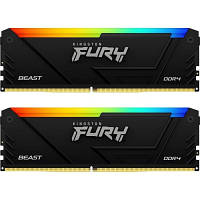 Модуль памяти для компьютера DDR4 64GB (2x32GB) 3200 MHz Beast RGB Black Kingston Fury (ex.HyperX)