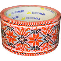 Скотч Buromax Вышиванка 48 мм х 35 м Красная (BM.7007-69) c