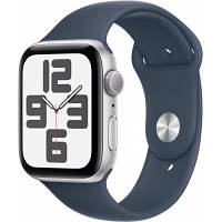 Смарт-часы Apple Watch SE 2023 GPS 40mm Silver Aluminium Case with Storm Blue Sport Band - M/L (MRE23QP/A) c