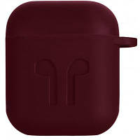 Чехол 2E для Apple AirPods Pure Color Silicone Imprint 1.5 мм Marsala (2E-AIR-PODS-IBSI-1.5-M) c