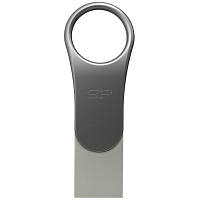 USB флеш наель Silicon Power 128 GB DriveMobile C80 USB 3.1 + Type-C Silver (SP128GBUC3C80V1S) c