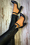 Mante! Красиві жіночі шкіра чорного кольору босоніжки туфлі підбор 10 см весна літо осінь 36,40 розм, фото 7