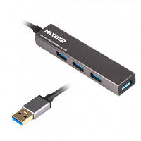 Концентратор Maxxter USB 3.0 Type-A 4 ports grey (HU3A-4P-02) c